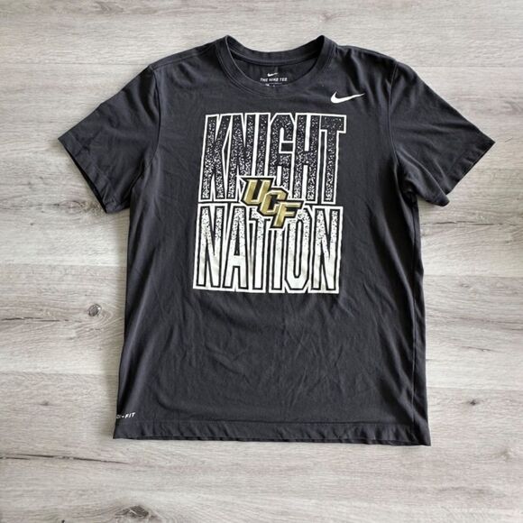Nike DriFit UCF Knight Nation Short Sleeve T-Shirt Black/Gold M EUC - Picture 3 of 5